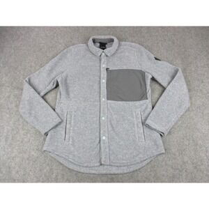 Burton Jacket Womens Small Gray Hearth Snap Button Fleece Outdoors Pockets Coat